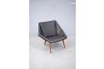 Atomic age 1950s easychair with new black leather upholstery - view 4