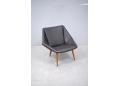Rare easy chair with teak legs | New black leather - view 2