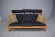 Vintage oak high back sofa with Rainbow upholstery - view 3