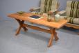 Antique oak coffee table on X-legs - view 2