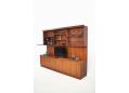 Vintage large rosewood wall unit with balcony lights made in Demnark. SOLD
