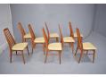 Set of 8 refurbished teak EVA dining chairs offering great comfort