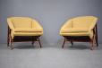Midcentury Modern Danish armchairs designed 1953 for Louis G Thiersen 