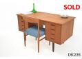 Danish desk with 9 drawers | Teak