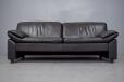 Modern black leather 2 seater sofa with zip cushions - view 4