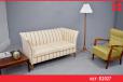 Classic box-frame 2 seat sofa in striped wool upholstery - view 1