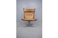 Vintage high back FALCON chair in Tan leather | Sigurd Ressell - view 6