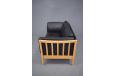 Vintage black leather 2 seat box sofa by Stouby - view 3