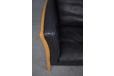 Vintage black leather 2 seat box sofa by Stouby - view 8