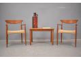 Mogens Kold produced teak MK311 carver chair with new papercord woven seats