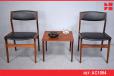 Rosewood Dining chairs with Black vinyl seats | NOVA - view 1