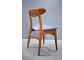 Oak framed single dining chair with teak back rest. Model CH30 by Wegner.