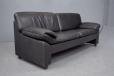 Modern black leather 2 seater sofa with zip cushions - view 5
