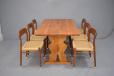 Solid oak plank table on trestle legs  - view 10