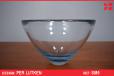 Blue handblown glass bowl designed by Per Lutken - view 1