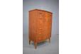 Bow fronted chest of drawers in vintage teak  - view 3