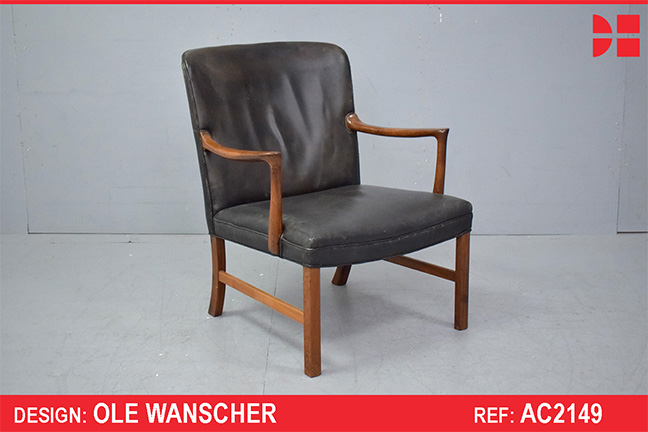 Ole Wanscher vintage rosewood armchair produced by A. J. Iversen