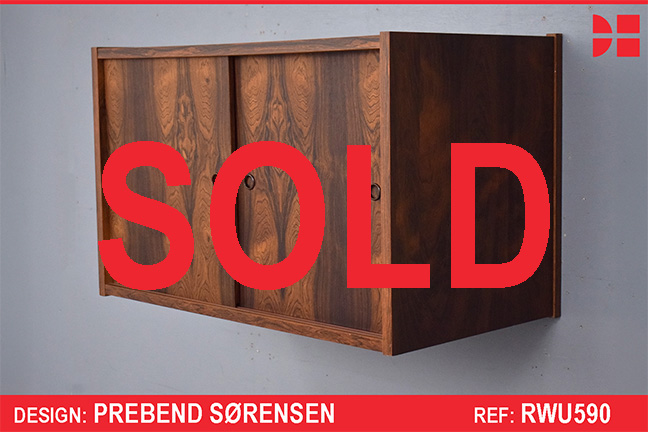 Vintage rosewood PS System cabinet with sliding doors 