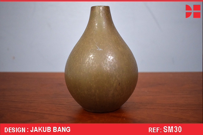 Green ceramic "pear" vase designed by Jakob Bang for Nymolle