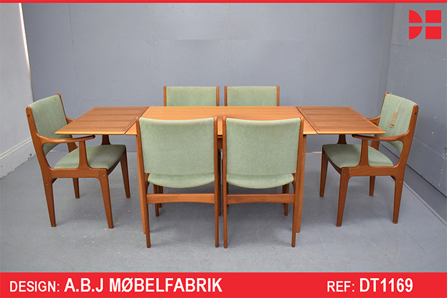 Small vintage teak dining table with pull out leaves | ABJ Mobler