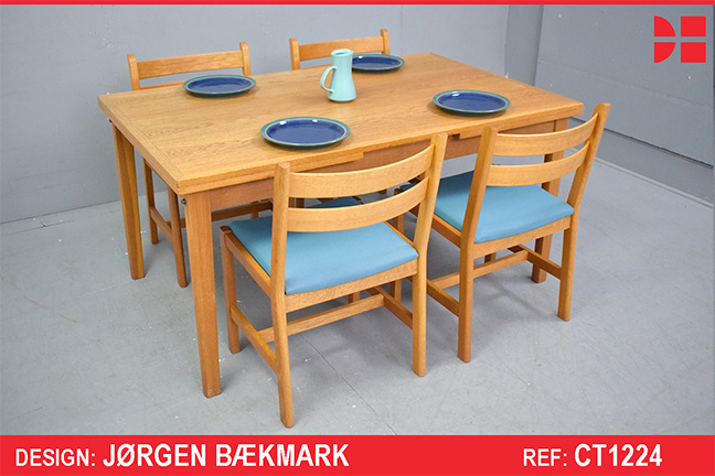 Vintage oak set of 4 model J94 dining chairs designed by Steffen Syrach-Larsen