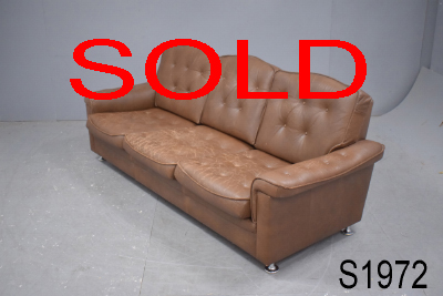 Cheap 3 seat leather sofa in chocolate brown colour  