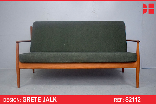 Vintage teak 2 seater FD128 sofa designed by Grete Jalk