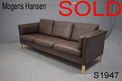 Mogens Hansen sofa | brown leather 3 seater