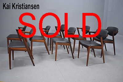 Kai Kristiansen rosewood chairs model 42 | Set of 8 