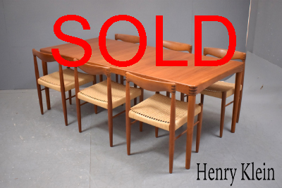 Vintage BRAMIN dining suite | Extendable table & 6 chairs