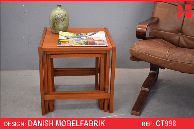 Vintage teak cube design nest of tables