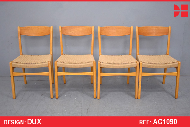 Vintage beech frame dining chairs from DUX, Sweden