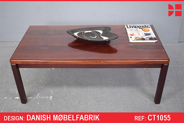 Vintage rosewood coffee table with glass top | Danish Mobelfabrik