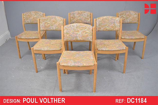 Poul Volther set of 6 Vintage light oak dining chairs