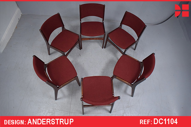 Vintage Anderstrup Mobelfabrik dining chairs with Flamed birch frame