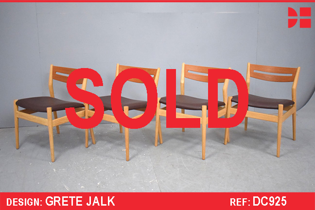 Grete Jalk design set of 4 dining chairs model 32-42