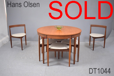 Hans Olsen DINETTE with NEW upholstered chairs - FREM ROJLE
