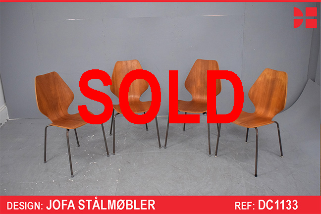4 vintage teak stacking chairs - Jofa Stalmobler 