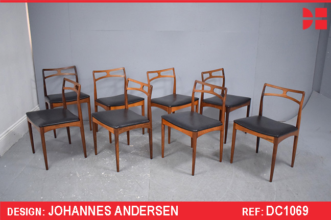 8 rosewood dining chairs model 94 by Johannes Andersen