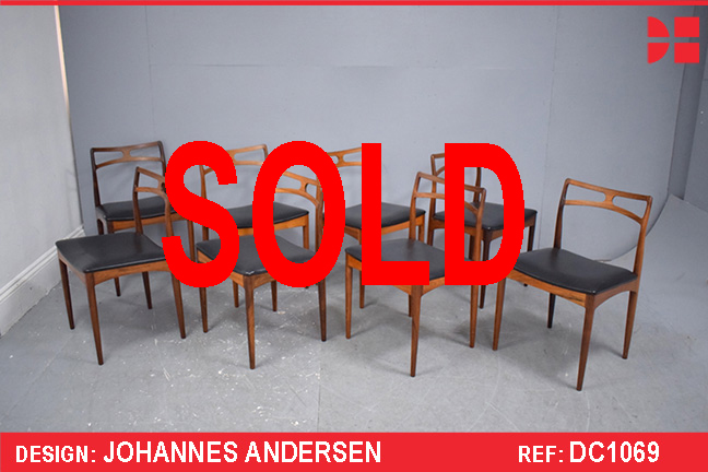 8 rosewood dining chairs model 94 by Johannes Andersen