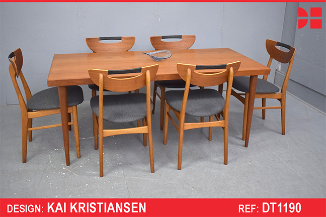 Vintage extendable dining table in teak - Kai Kristiansen design