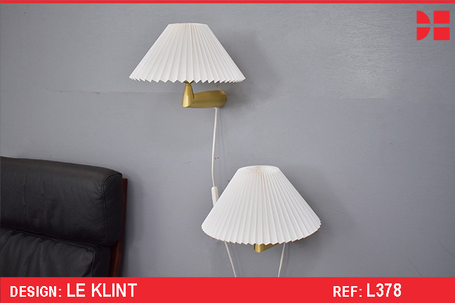 Pair of wall mounted bedside lamps made by Le Klint | Model 210