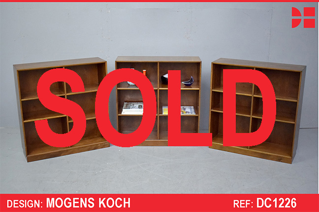 Solid beech modular bookcase by Mogens Koch 