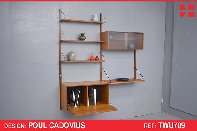 Modular teak ROYAL system with record storage | Poul Cadovius
