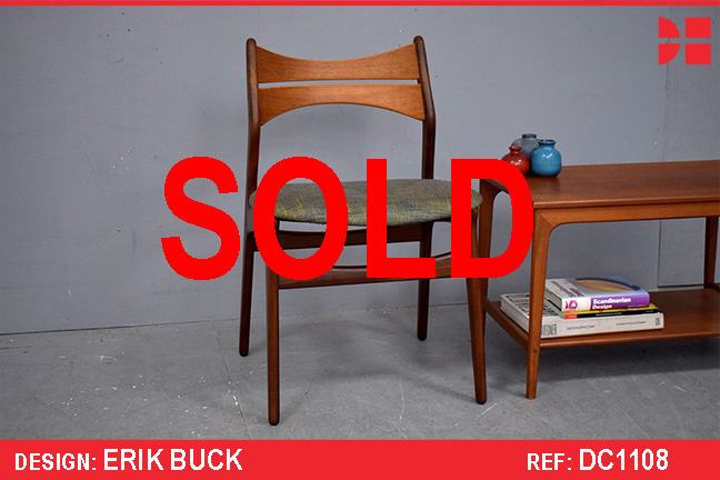 Vintage teak dining chair design by Erik Buck | Model 301