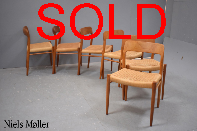 Niels Moller model 75 teak dining chairs | set of 6
