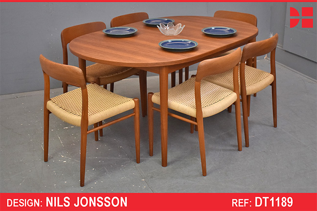 Extendable dining table in vintage teak | Nils Jonsson design