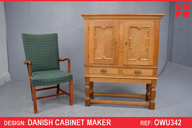 Antique farmhouse cabinet in solid oak by Danish Cabinetmaker