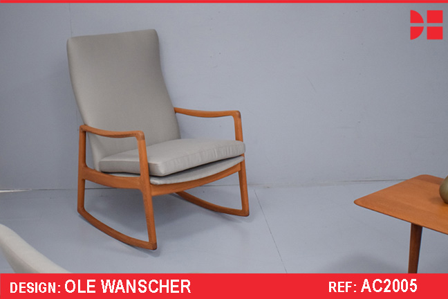 Ole Wanscher vintage teak rocking chair | High back