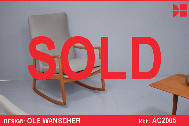 Ole Wanscher vintage teak rocking chair | High back